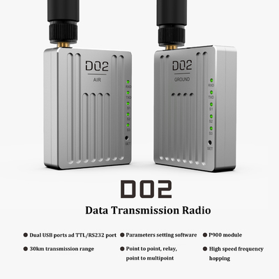 وصلة البيانات D02 لديها ثلاث نطاقات تردد وتدعم أنماط النقطة إلى متعددة، والمرور ونقطة إلى متعددة مع نطاق 30 كم.